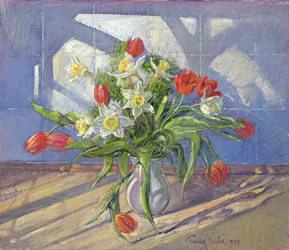 Fleurs de printemps avec reflets de fenêtre, 1994